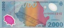 Romania 2000 Lei - Solar eclipse - Solar system - Polymer - 1999 - Letter D