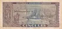 Romania 5 Lei - Arms - Harbor - 1966 - P.93