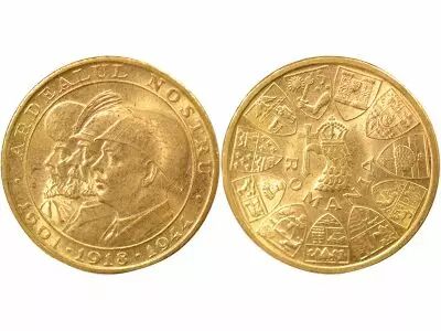 Romania Michel I - 20 Gold Lei, Lib. of the North Ardeal - 1944 Bucarest
