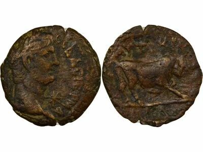 Rome - Provinces Egypte, Claude - Diobole, au Taureau - An 4 (44 AC) Alexandrie