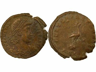Rome Empire Constance II - Nummus, Ph�nix sur Globe - 348 / 350 Antioche