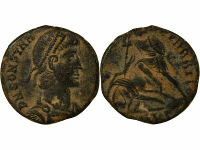 Rome Empire Constance II - Nummus, Soldat terrassant Cavalier - 350 / 354 Cyzique