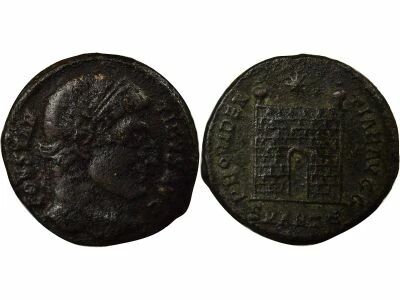Rome Empire Constantin I - Nummus, Porte de Camp - 326 / 327 Antioche