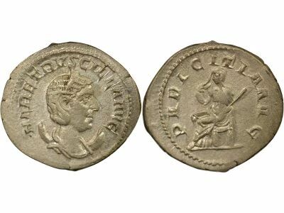 Rome Empire Etruscille - Antoninien, Pudicitia assise - 250 Rome
