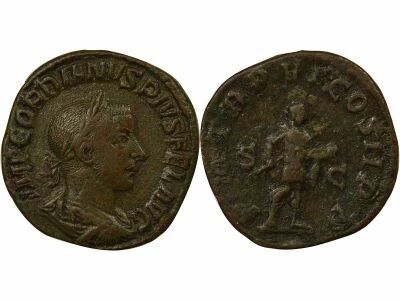 Rome Empire Gordien III - Sesterce, Empereur debout - 243 Rome