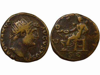 Rome Empire Hadrien - Dupondius, Salus assise - 127 Rome