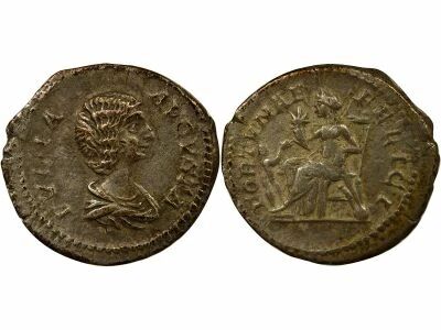 Rome Empire Julia Domna - Denier Argent, Fortuna assise - 209 Rome