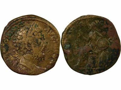 Rome Empire Marc Aur�le - Sesterce, Roma assise - 172 Rome