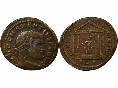 Rome Empire Maxence - Ae, Temple Hexastyle - 308 / 310 Rome