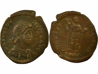 Rome Empire Th�odose I - Maiorina, Empereur debout - 392 / 395 Nicom�die