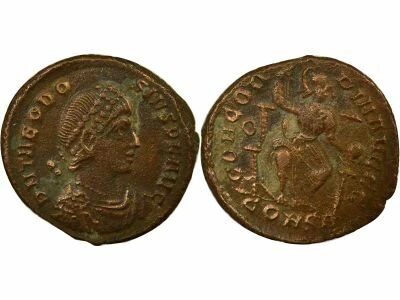 Rome Empire Th�odose I - Nummus, Rome Assise - 378 / 383 Constantinople