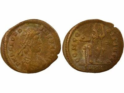 Rome Empire Th�odose I - Nummus, Rome Assise - 379 / 383 Cyzique