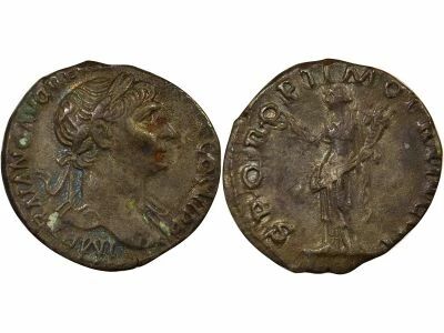 Rome Empire Trajan - Denier Argent, Felicitas debout - 114 Rome
