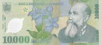 Roumanie 10 000 Lei - Nicolae Iorga - Eglise Curtea de Arge? - Polym&egrave;re - 2000 - Lettre B