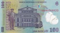 Roumanie 100 Lei - Ion Luca Caragiale - Ancien th&eacute;&acirc;tre national de Bucarest - 2005 - S&eacute;rie B