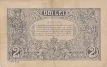 Roumanie 2 Lei - Femme - Soldats - S&eacute;rie I.893 - 1915