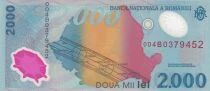 Roumanie 2000 Lei - Eclipse de soleil - Syst&egrave;me solaire - Polym&egrave;re - 1999 - Lettre B