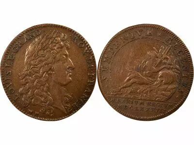 Royal Treasure, Louis XIV - Copper Token - 1683 Nuremberg