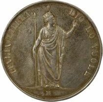 Royaume de Lombardie Provisional Government - 5 Silver Lire - 1848 M Milan