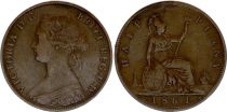 Royaume-Uni 1/2 Penny Victoria - Britannia - 1861 - TTB - KM.748