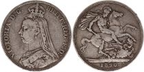 Royaume-Uni 1 Crown Victoria - St George et Dragon - 1890 Argent