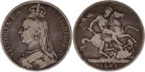 Royaume-Uni 1 Crown Victoria - St George et Dragon - 1891 Argent