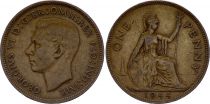 Royaume-Uni 1 Penny  - George VI - 1944 Bronze