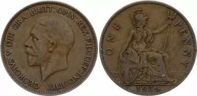 Royaume-Uni 1 Penny 1928-1936 - Britannia, George V - 2�me effigie