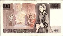 Royaume-Uni 10 Pounds Elisabeth II - Florence Nightingale - 1975 - P.379a - TTB - Série E.36