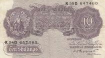 Royaume-Uni 10 Shillings -  Britannia - ND (1940-1948) - S&eacute;rie KD