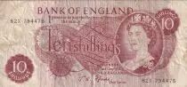 Royaume-Uni 10 Shillings - Elisabeth II - Britannia - ND (1966-1970) - P.373c