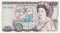 Royaume-Uni 20 Dollars -  Elisabeth II - William Shakespeare - ND (1988-1991) - P.380e