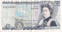 Royaume-Uni 5 Pounds - Elisabeth II - Duc de Wellington - ND (1980-1987) - P.378c