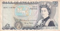 Royaume-Uni 5 Pounds - Elisabeth II - Duc de Wellington - ND (1988-1991) - P.378f