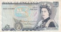 Royaume-Uni 5 Pounds - Elisabeth II - ND (1971-1991) - S&eacute;rie RB