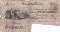 Royaume-Uni 5 Pounds Durham Bank - 1889 - TB