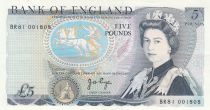 Royaume-Uni 5 Pounds Elisabeth II ND1987 Sign Page - Duc de Wellington