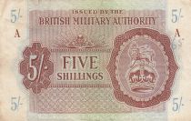 Royaume-Uni 5 Shillings British Military Authority - 1943  - Série A