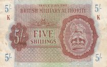 Royaume-Uni 5 Shillings British Military Authority - 1943  - Série K