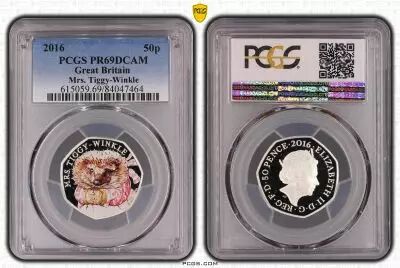 Royaume-Uni 50 Pence 2016  - M Tiggy Winkle - PCGS PR 69