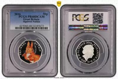 Royaume-Uni 50 Pence 2016  - Squirrel Nutkin - PCGS PR 68