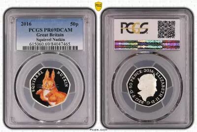 Royaume-Uni 50 Pence 2016  - Squirrel Nutkin - PCGS PR 69