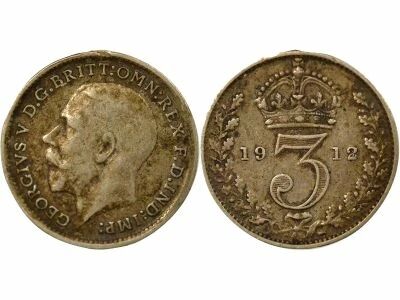 Royaume-Uni George V - 3 Pence Argent - 1912 Londres
