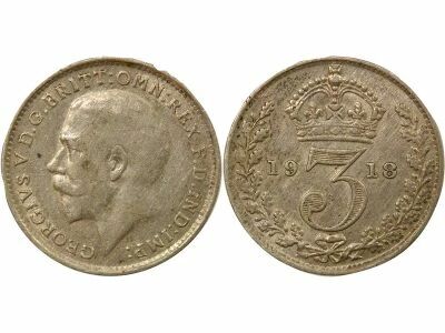 Royaume-Uni George V - 3 Pence Argent - 1918 Londres