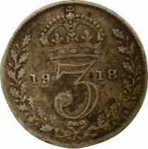 Royaume-Uni George V - 3 Pence Argent - 1918 Londres