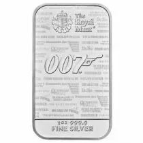 Royaume-Uni James Bond - No Time to Die - Lingot 1 Once Argent Rectangle - Royaume-Uni