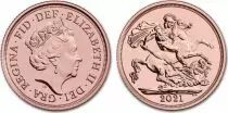 Royaume-Uni Souverain Elisabeth II - St George et dragon - 2021  - Or rose