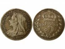 Royaume-Uni Victoria - 3 Pence Argent, Maundy, 3e Portrait - 1901 Londres