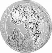 Ruanda  50 Francs - Gorille - 15 ans  s&eacute;rie \ Once d\'Afrique\  1 Once Argent 2023