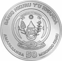 Ruanda  50 Francs - Gorille - 15 ans  s&eacute;rie \ Once d\'Afrique\  1 Once Argent 2023